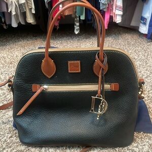 Dooney & Bourke Pebble Grain Zip Satchel Bag Black